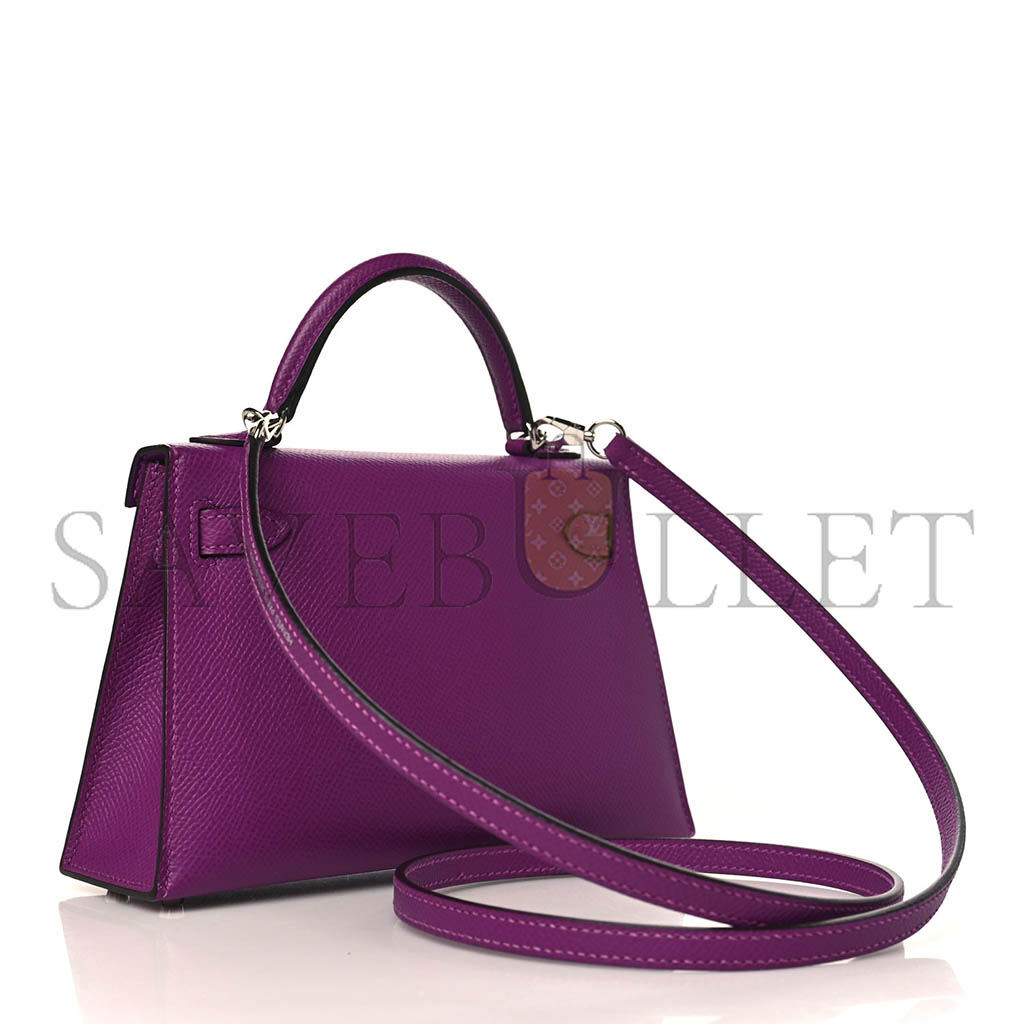 HERMÈS MASTER EPSOM MINI KELLY SELLIER 20 ANEMONE (19*12*5.5cm) 